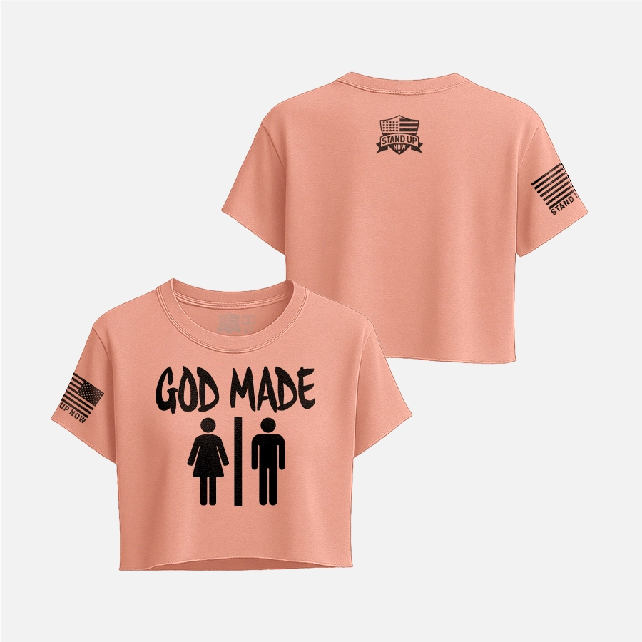 GOD MADE MAN & WOMAN - WOMEN'S CROP TOP