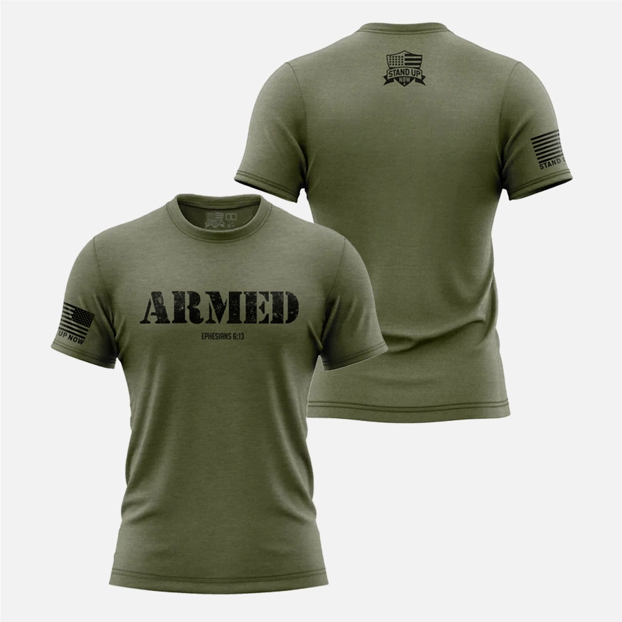 ARMOR OF GOD CHRISTIAN T-SHIRT – ARMED (EPH. 6:13)