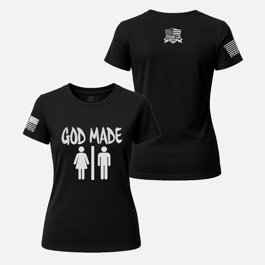 God Made Man & Woman Women's Christian Shirt