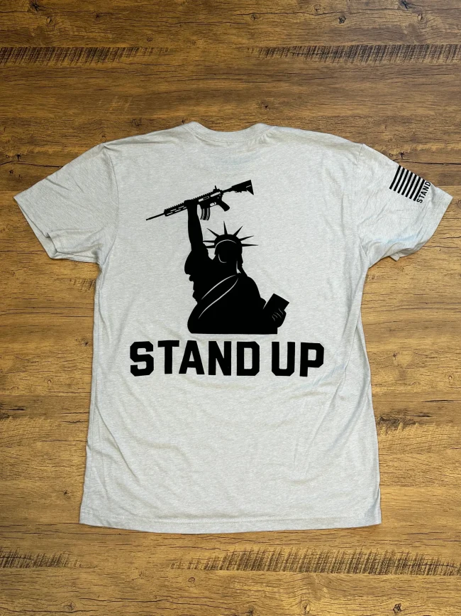 Defend the 2nd Amendment T-Shirt - Desert Sand shirt - Protecting your right to bare arms - Stand Up Now