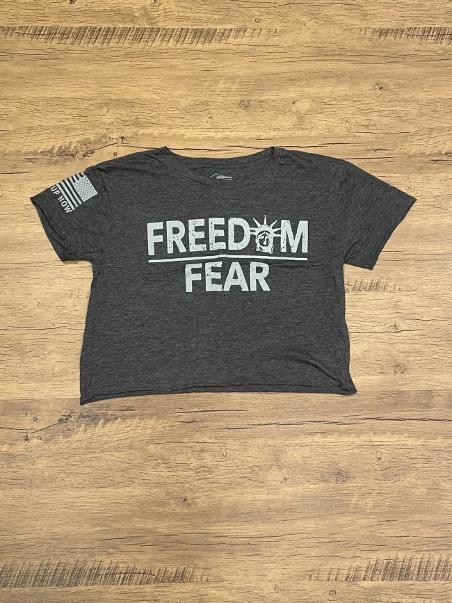 Freedom over Fear Womens Crop Top