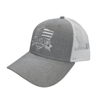 Standup Now Shield Hat - Grey/White Shield Snapback Hat