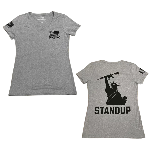 DEFEND THE 2ND AMENDMENT WOMENS V-NECK SHIRT - BE BOLD IN THIS PATRIOTIC WOMENS SHIRT