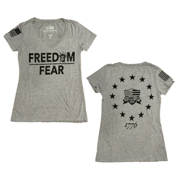 FREEDOM OVER FEAR Women's Cut V-Neck