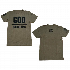 What an AMAZING GOD Shirt. God over Everything proudly displays your conservative views. Shirt comes in Green, Grey, White, Black & Mauve