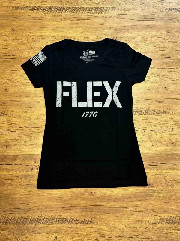 1776 Patriotic Tee - FLEX YOUR RIGHTS - 1776 - Womens Patriotic T-Shirt Black
