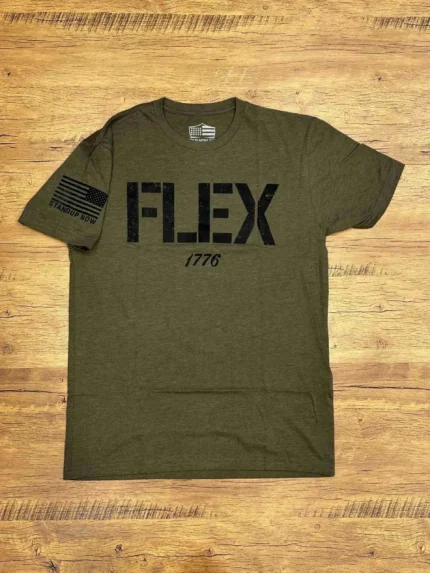 1776 Patriotic T-shirt - FLEX YOUR RIGHTS - 1776 - Mens Patriotic T-Shirt comes in grey, black, green, white, navy & sand