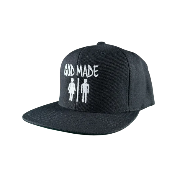 this GOD MADE MAN & WOMAN Hat gives a powerful statement. Be Bold in this ultra conservative hat. Stand Up Now and share TRUTH for all to see