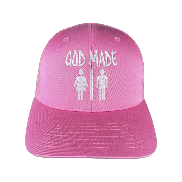 this GOD MADE MAN & WOMAN Hat gives a powerful statement. Be Bold in this ultra conservative hat. Stand Up Now and share TRUTH for all to see