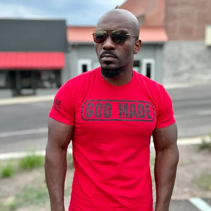 God Made Christian Shirt in Red - Topher