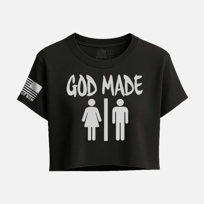 GOD MADE MAN & WOMAN - WOMEN'S CROP TOP