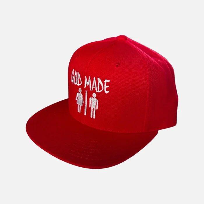 GOD MADE MAN & WOMAN FLAT BILL HAT