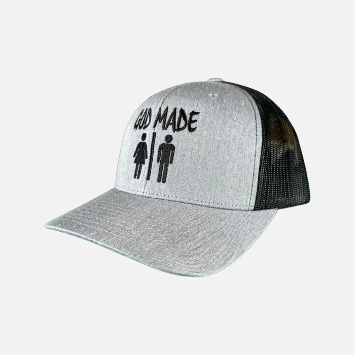 GOD MADE MAN & WOMAN TRUCKER CAP