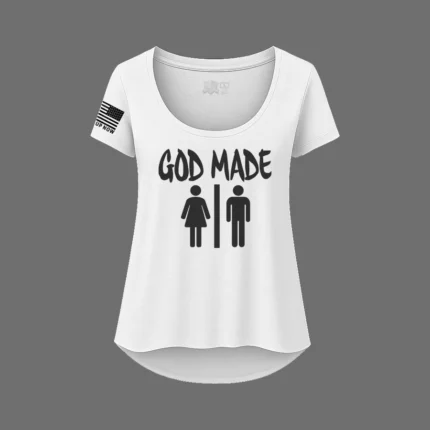 GOD MADE MAN & WOMAN – SCOOP NECK SHIRT