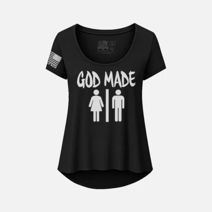 GOD MADE MAN & WOMAN – SCOOP NECK SHIRT