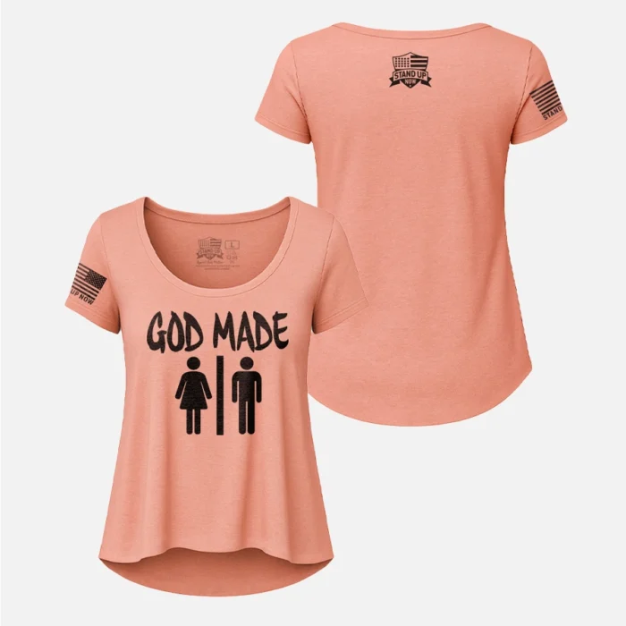 GOD MADE MAN & WOMAN – SCOOP NECK SHIRT